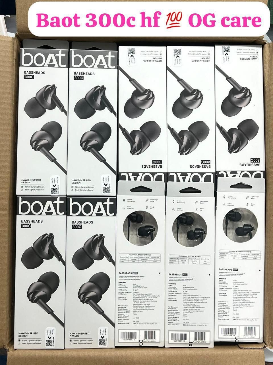 BOAT 300C TYPE C ORIGNAL EARPHONE SERVICE CENTER WARRANTY