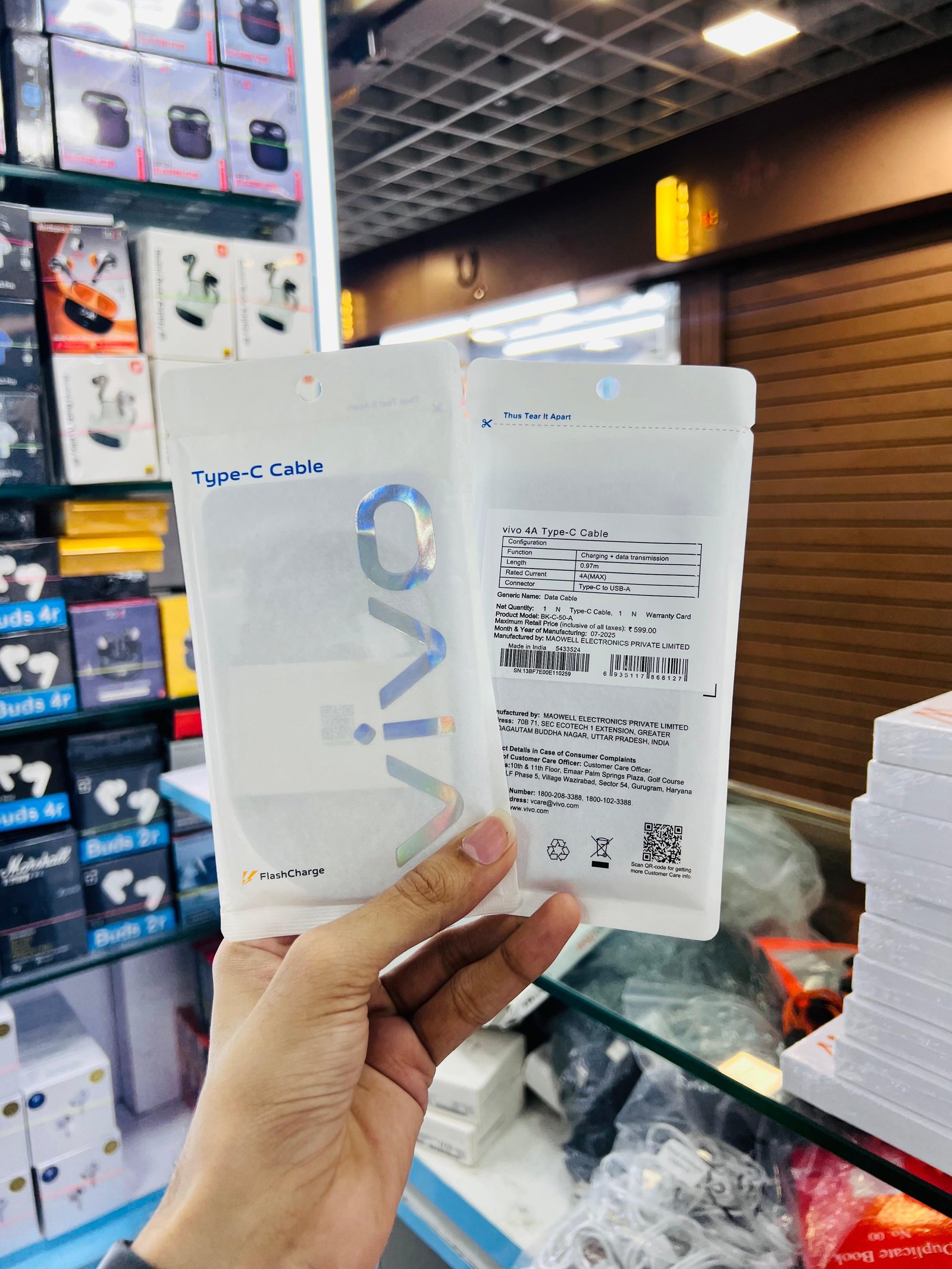 VIVO USB TO C ORIGNAL CABLE SERVICE CENTER WARRANTY