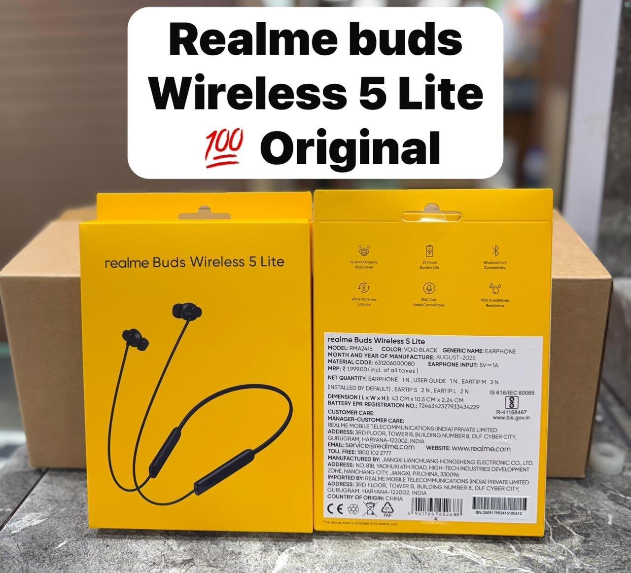 REALME BUDS WIRELESS 5 LITE ORIGNAL SERVICE CENTER WARRANTY