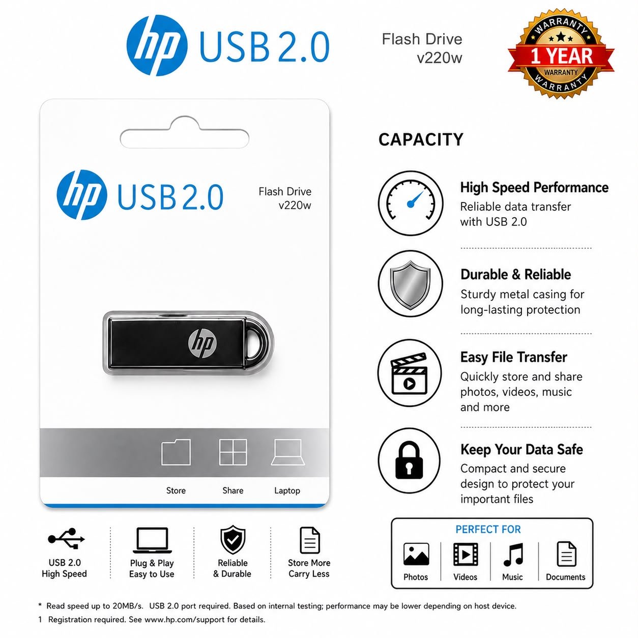 HP 128GB PENDRIVE METAL BODY